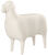 Designhocker / Beistelltisch "The Sheep" in Lebensgröße (In- und Outdoor), cremeweiße Version